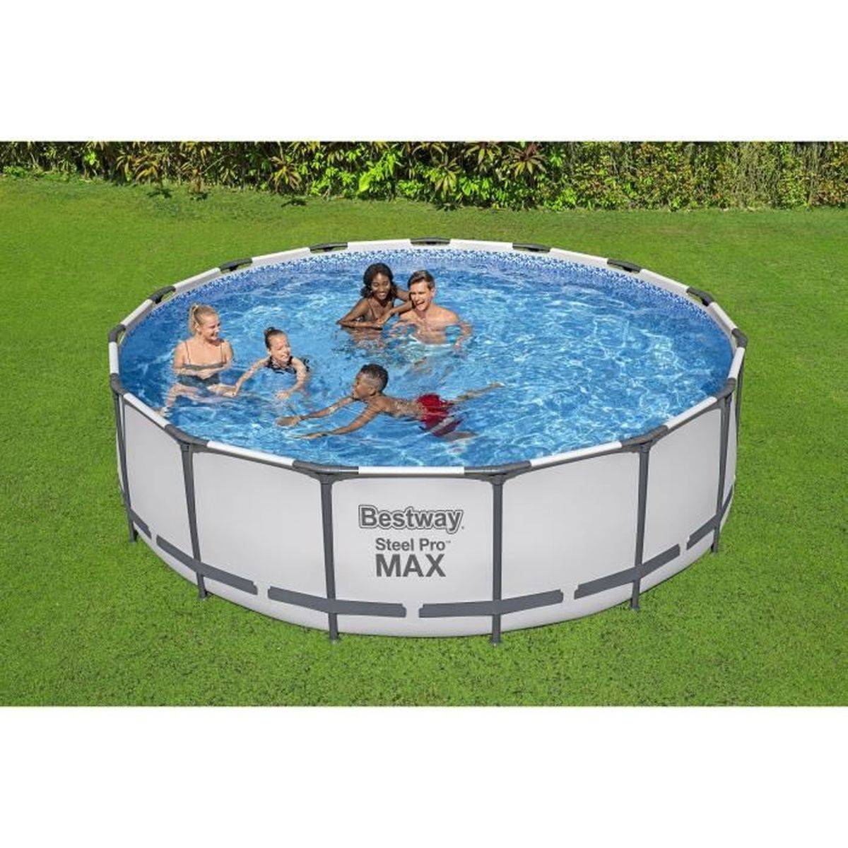 Bestway - Piscine tubulaire hors sol ronde 457 x 122 cm, 16015 L, pompe à cartouche, échelle et bâche - Bestway - Image 2