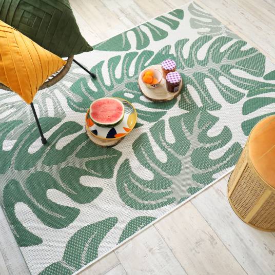 Decoweb - Tapis d'extérieur ou de salon - Green Tropical - Vert et écru - 160 x 230 cm - Decoweb - Imagen 3