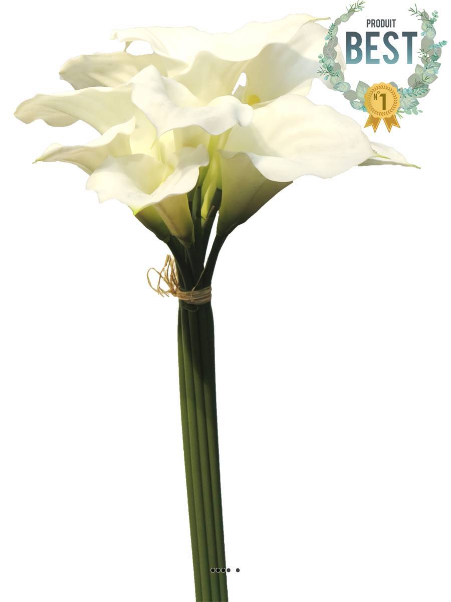 Artificielles - Bouquet d&rsquo;Arum Calla artificiel, 12 têtes, H 45 cm Crème - BEST - couleur: Crème - Imagen 1
