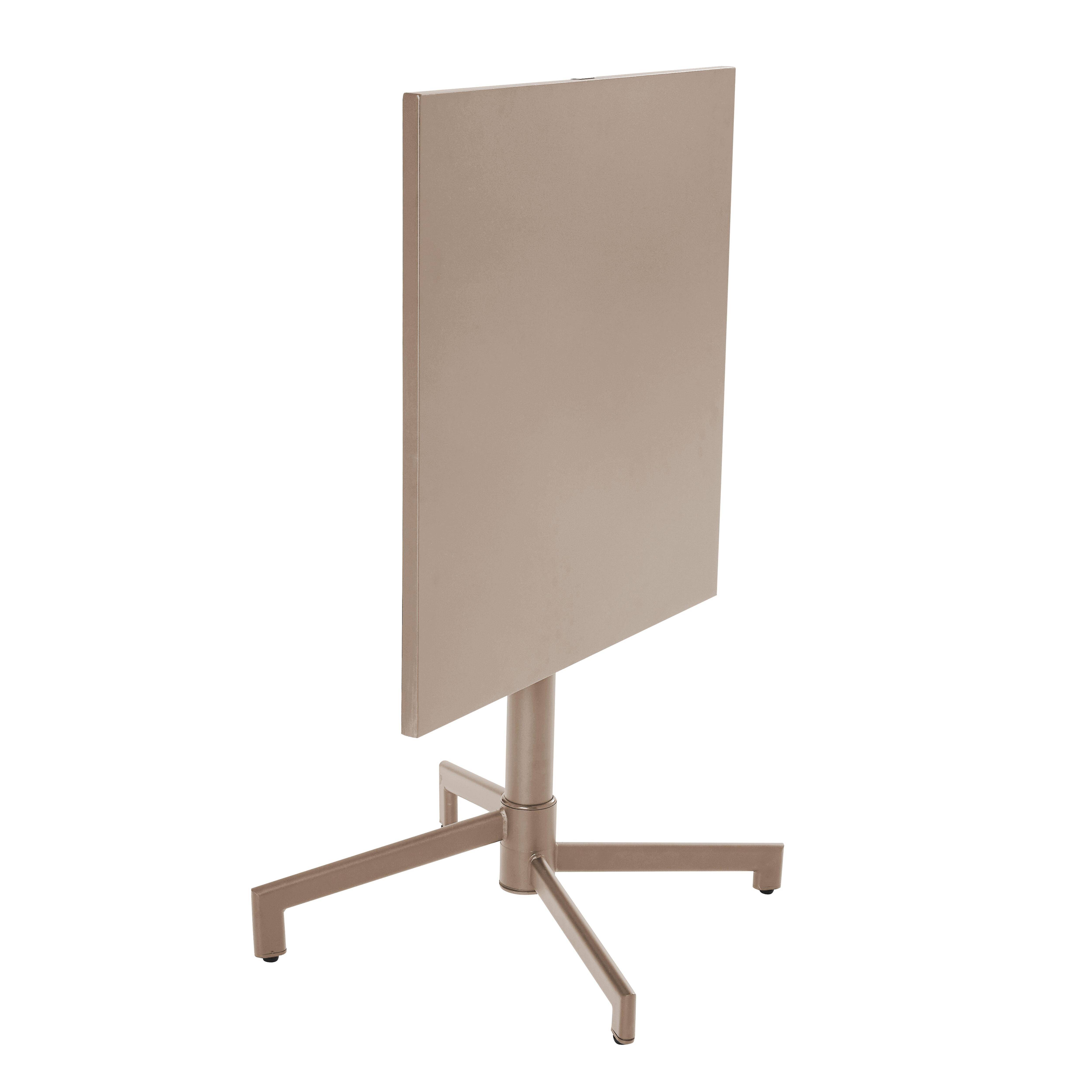 Oviala - Table de jardin carrée bistrot avec plateau rabattable 70 cm taupe Palavas - Oviala - Image 5