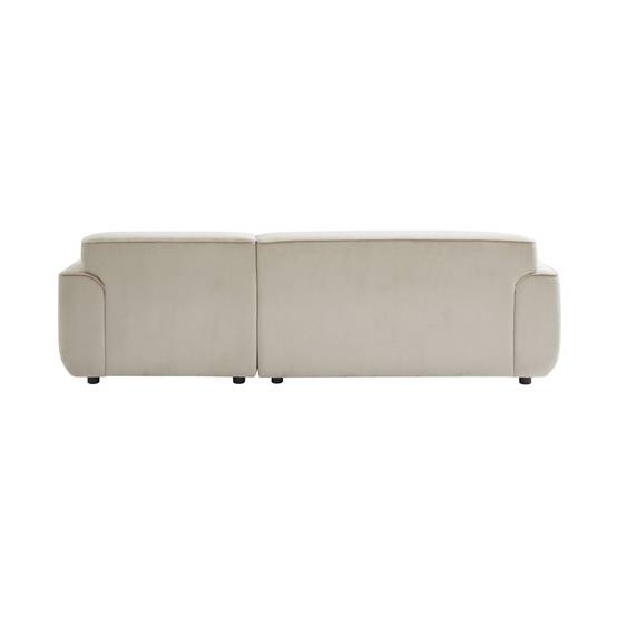 Canapé d'angle droit. 2 à 3 places. velours côtelé beige. Wallas L 196 x P 151 / 91 / x H 73cm | sweeek - Image 7