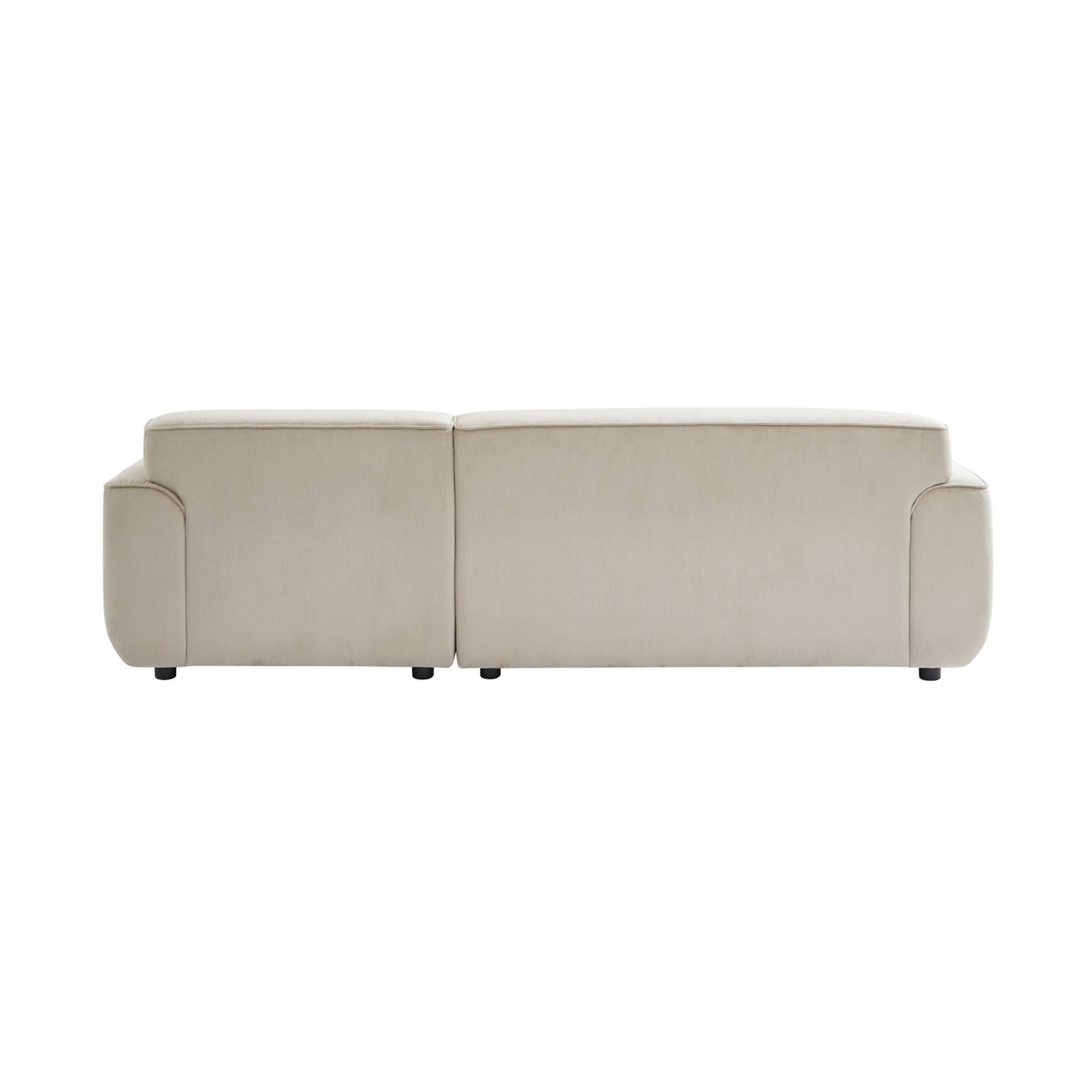 Canapé d'angle droit. 2 à 3 places. velours côtelé beige. Wallas L 196 x P 151 / 91 / x H 73cm | sweeek - Image 7