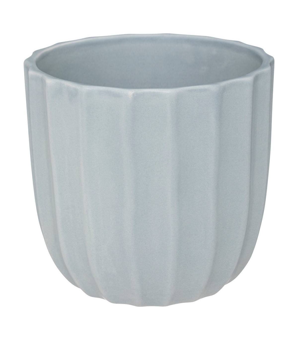 Lot de 2 Pots en Céramique Bleu Gris D 14.8 et D 10.4 cm - Imagen 2