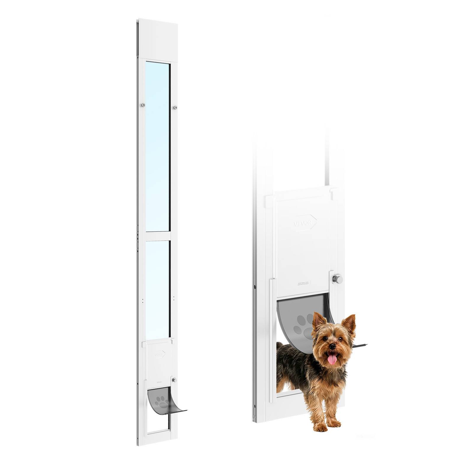 VEVOR Chatière pour Porte Coulissante en Verre Chiens Taille M Rabat 3 Couches - Image 1