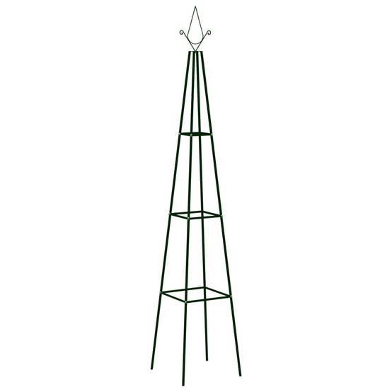Lot de 2 Tuteurs Colonne Fer Vert Foncé Obélisque Plantes Grimpantes 35x35x195 cm - ComfortXL Outdoor Living - Image 1