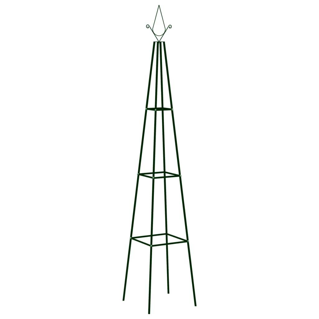 Lot de 2 Tuteurs Colonne Fer Vert Foncé Obélisque Plantes Grimpantes 35x35x195 cm - ComfortXL Outdoor Living - Image 1