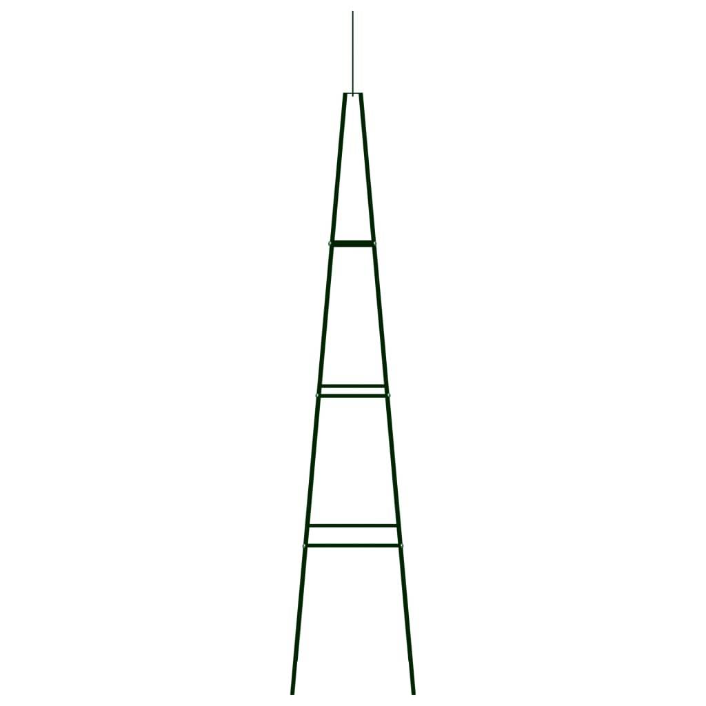 Lot de 2 Tuteurs Colonne Fer Vert Foncé Obélisque Plantes Grimpantes 35x35x195 cm - ComfortXL Outdoor Living - Image 3
