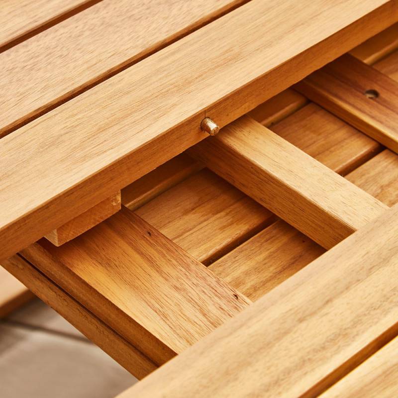 Table salon de jardin Levata - BOCARNEA - Bois Acacia - Table extensible papillon - 180/240 cm - Pour 8 personnes - Imagen 7