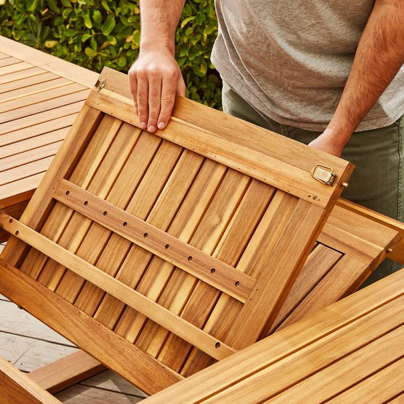Table salon de jardin Levata - BOCARNEA - Bois Acacia - Table extensible papillon - 180/240 cm - Pour 8 personnes - Imagen 6