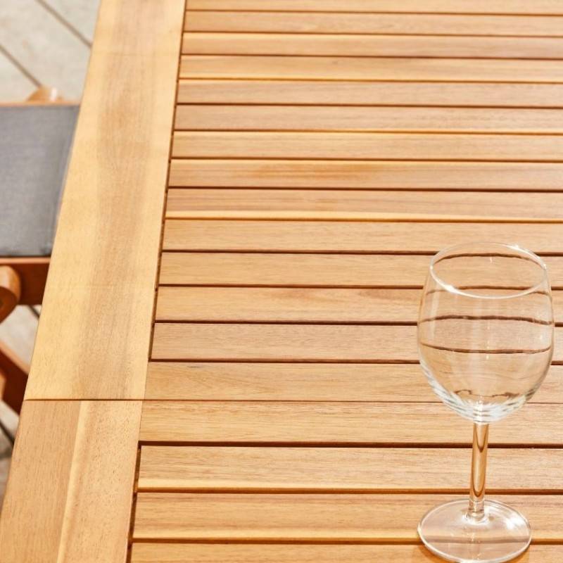 Table salon de jardin Levata - BOCARNEA - Bois Acacia - Table extensible papillon - 180/240 cm - Pour 8 personnes - Imagen 10