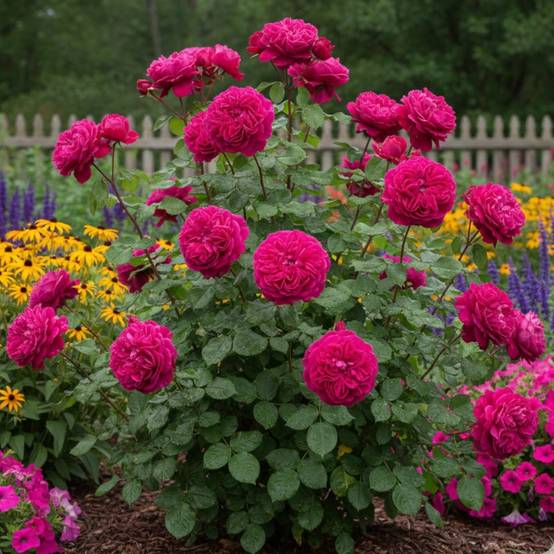 Rosier ancien Charles de Mills à fleurs Rose/ - feuillage Caduc - Pot de 3L - 20/40 cm - Image 1