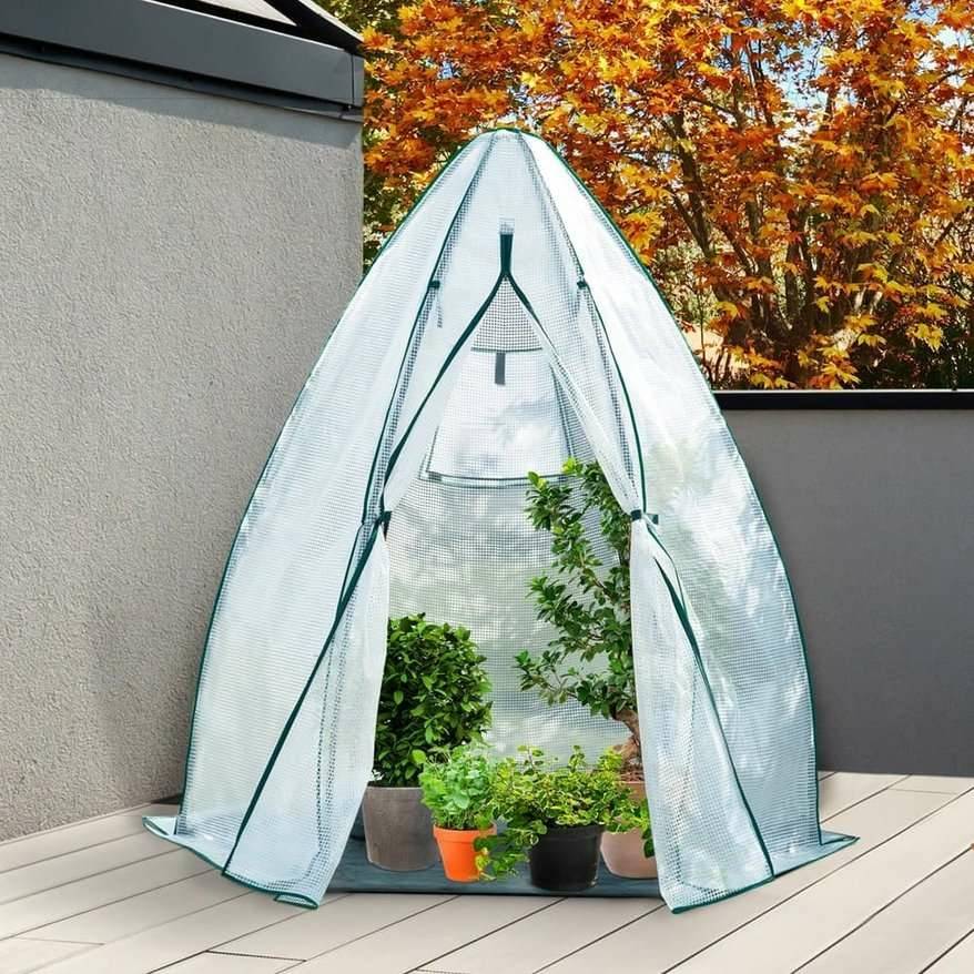 Serre quatre saisons forme dôme "tipi" Ø 140 x H. 160 Transparent - Image 3