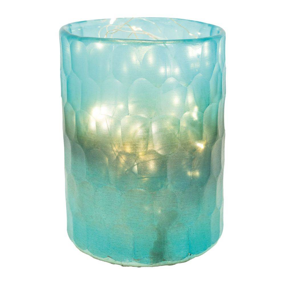 Aubry Gaspard - Photophore en verre mosaique turquoise Aubry Gaspard - Imagen 2