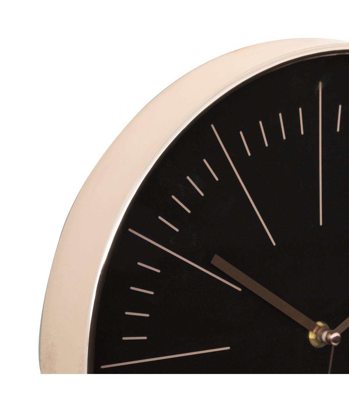 Pendule murale moderne bicolore Noir et Cuivre D 30 cm - Image 2