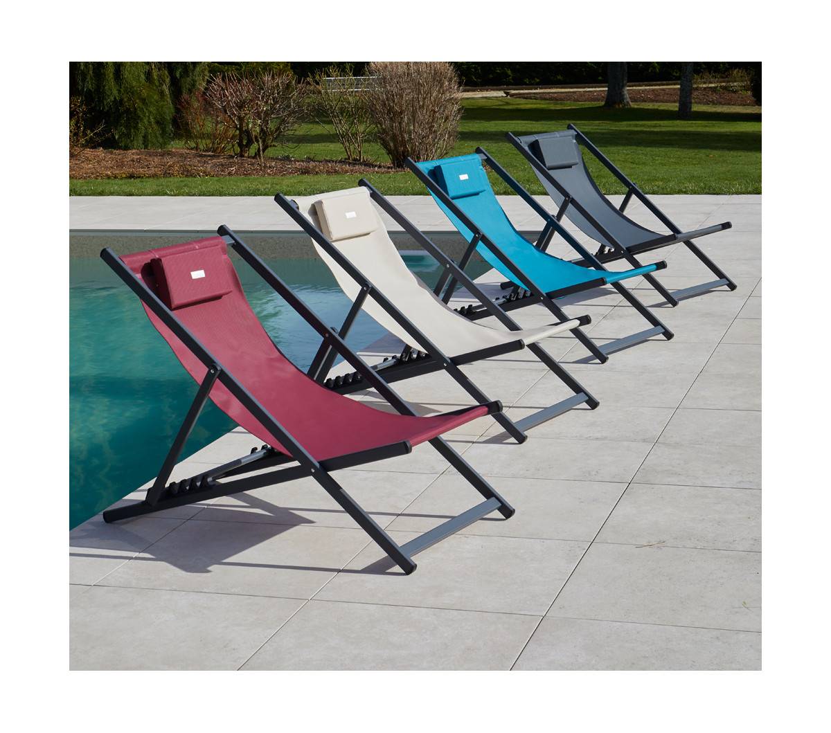 Lot de 2 Chiliennes - Aluminium - Bleu Canard en Aluminium - ATHOS - Image 2