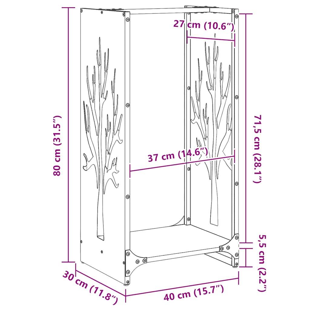 Range-Bûches Vertical 80 cm en Acier Inoxydable pour Intérieur et Extérieur – ComfortXL Outdoor Living - Image 6