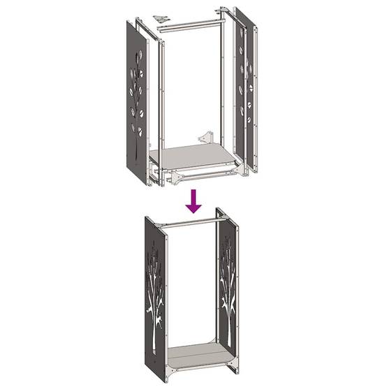 Range-Bûches Vertical 80 cm en Acier Inoxydable pour Intérieur et Extérieur – ComfortXL Outdoor Living - Image 10
