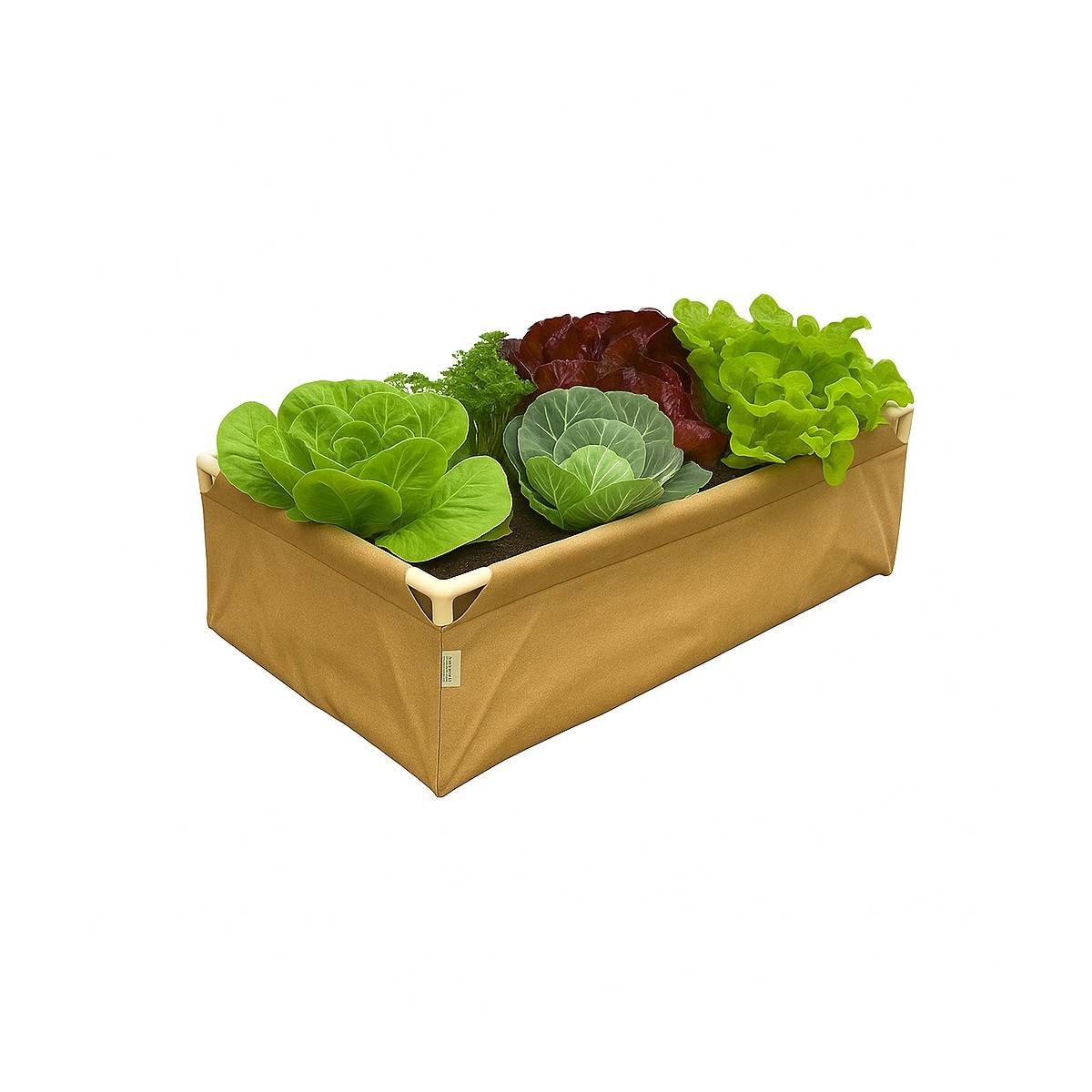 Jardinière en feutre géotextile sable GREENCUBE -  Bac de 122x122x30cm - Tube PVC Ø20 - Image 1