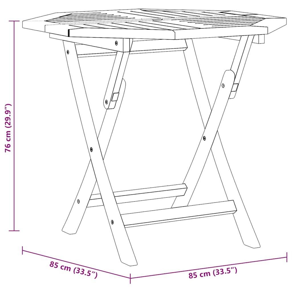 Table pliable de jardin Bois de teck solide 85 x 85 x 76 cm, Poids :13.2kg - PANGIVO - Image 9