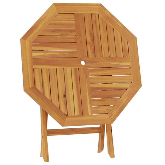 Table pliable de jardin Bois de teck solide 85 x 85 x 76 cm, Poids :13.2kg - PANGIVO - Image 6