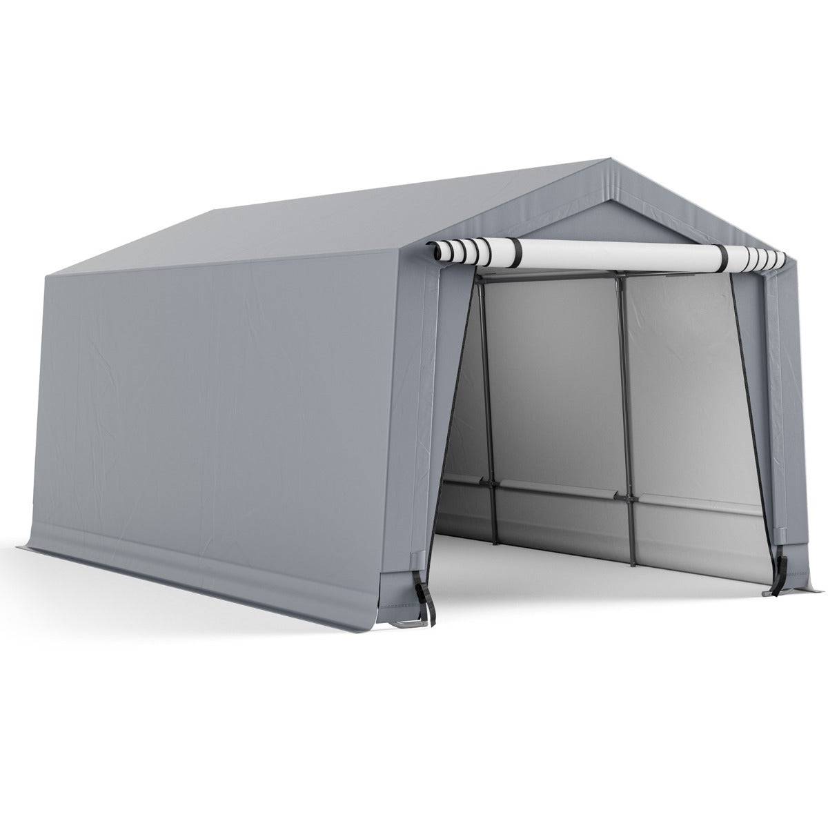 Helloshop26 - Abri garage pour voiture 290 x 490 cm tente de stockage en acier abri de voiture toutes saisons pour suv bateau - Imagen 1
