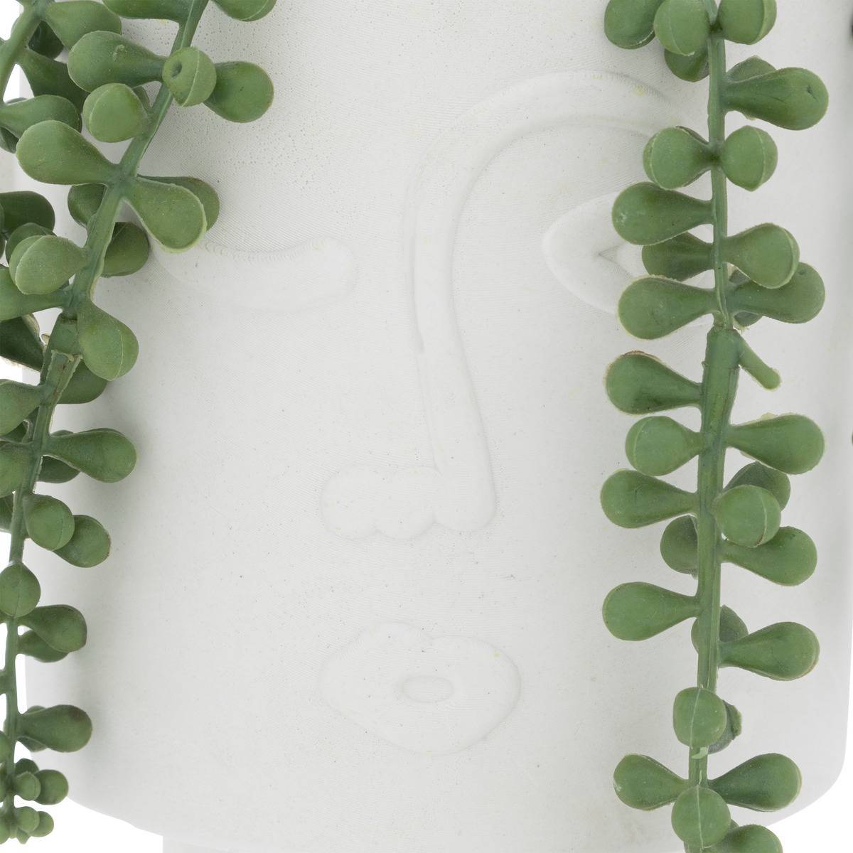 Atmosphera - Plante artificielle en pot en ciment H25cm blanc - Atmosphera Créateur d'intérieur - Imagen 3