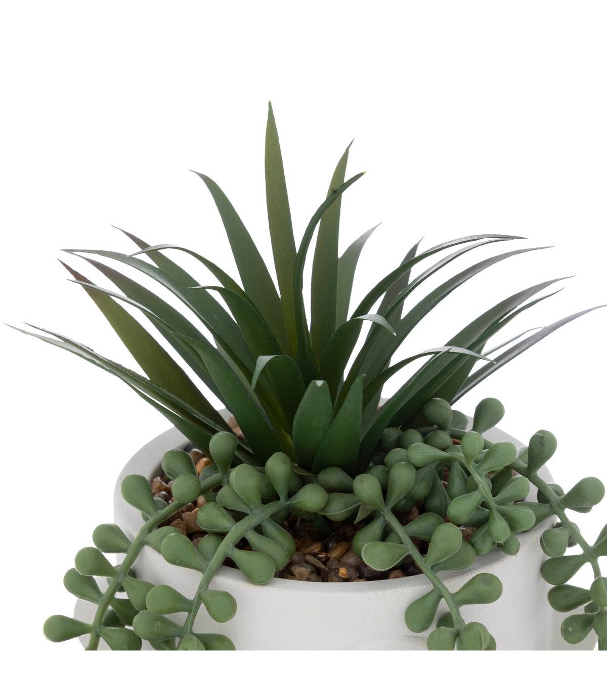 Plantes artificielles Visage pot Blanc H 25 cm - Image 2