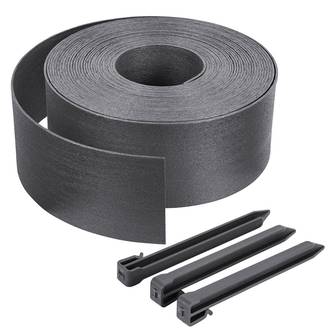Vounot - Bordure de jardin haute flexible 10M en PE avec 6 piquets - hauteur 13cm - epaisseur 3mm - gris - VOUNOT®