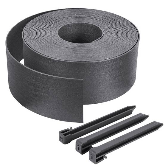 Vounot - Bordure de jardin haute flexible 10M en PE avec 6 piquets - hauteur 13cm - epaisseur 3mm - gris - VOUNOT® - Image 1
