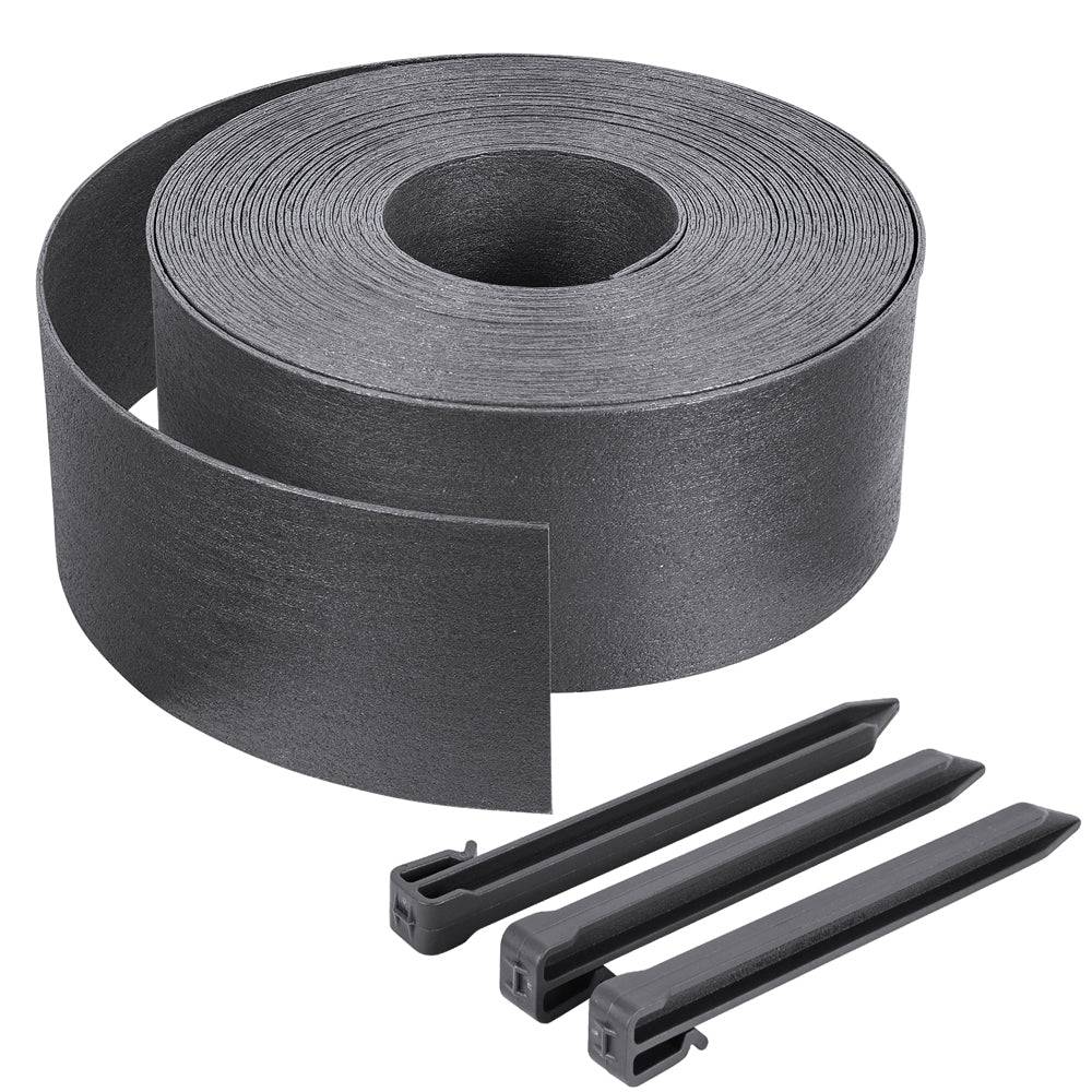 Vounot - Bordure de jardin haute flexible 10M en PE avec 6 piquets - hauteur 13cm - epaisseur 3mm - gris - VOUNOT® - Image 1