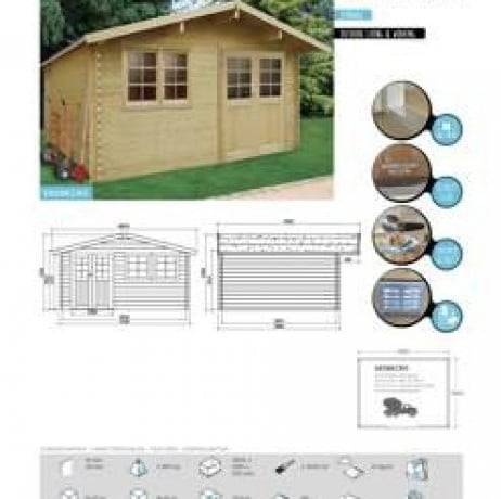 Abri de jardin VISP en bois 14,37m², Toiture Shingle rouge, Plancher Oui - Imagen 5