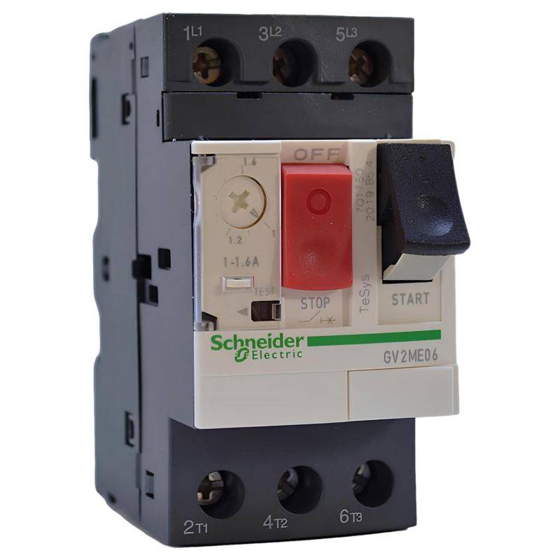 Schneider Electric - TeSys - Disjoncteur moteur magnéto-thermique GV2ME07 - 3P - commande par bouton poussoir - réglage th. 1.6 à 2.5A - Image 2