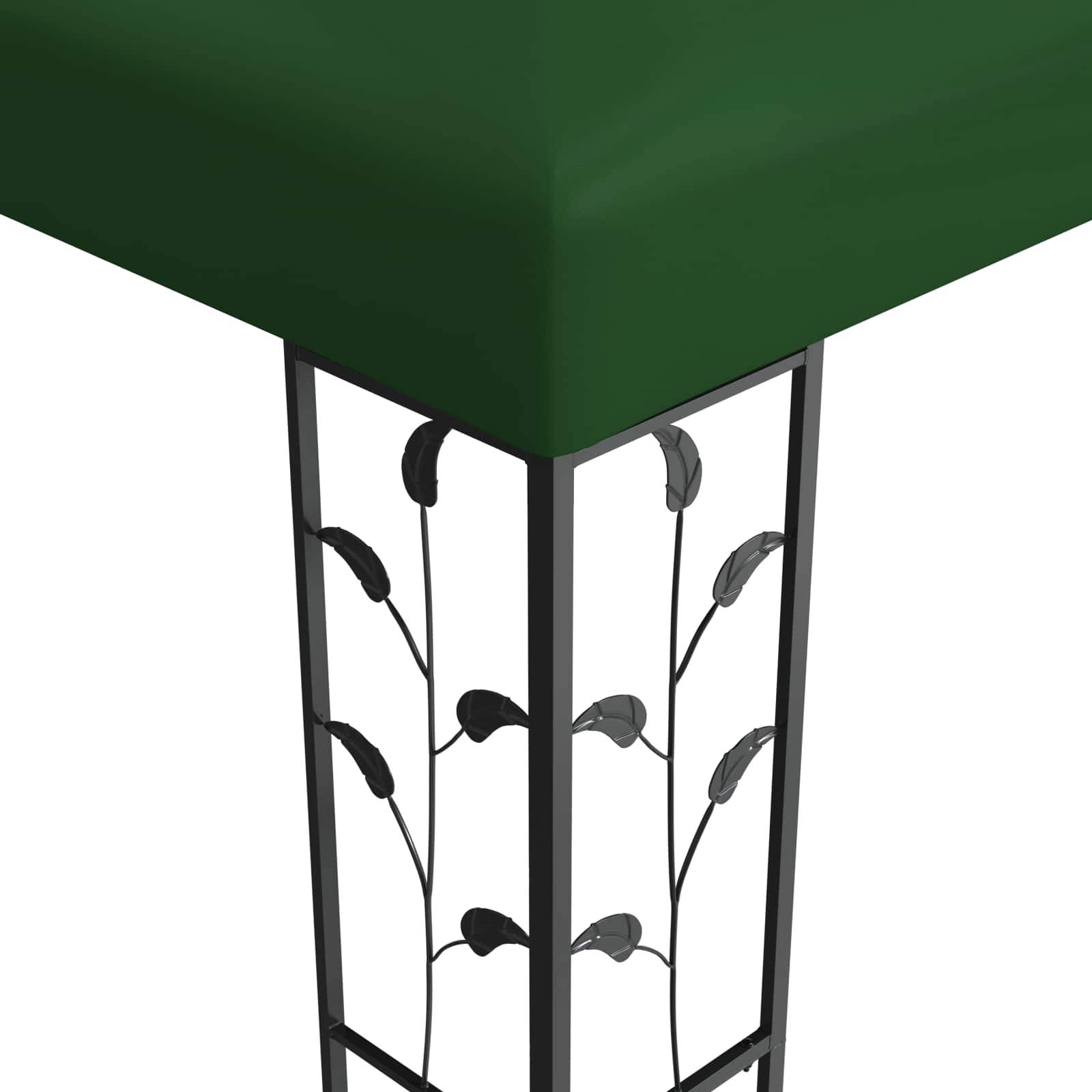 Pergola Bioclimatique Aluminium Tissu Terrasse Jardin Toit Lames Manuelles 3x3m Vert - ComfortXL Outdoor Living - Image 3