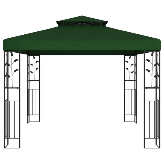Pergola Bioclimatique Aluminium Tissu Terrasse Jardin Toit Lames Manuelles 3x3m Vert - ComfortXL Outdoor Living - Image 2