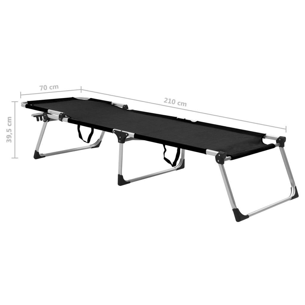 Helloshop26 - Transat chaise longue bain de soleil lit de jardin terrasse meuble d'extérieur pliable extra haute pour seniors aluminium noir - Imagen 8