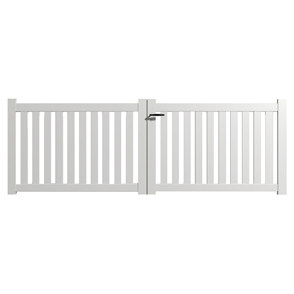 Portail Packit - Portail alu battant ajouré en kit dim. L.4000 (entre piliers) X H.1200 mm  Blanc (RAL 9010)