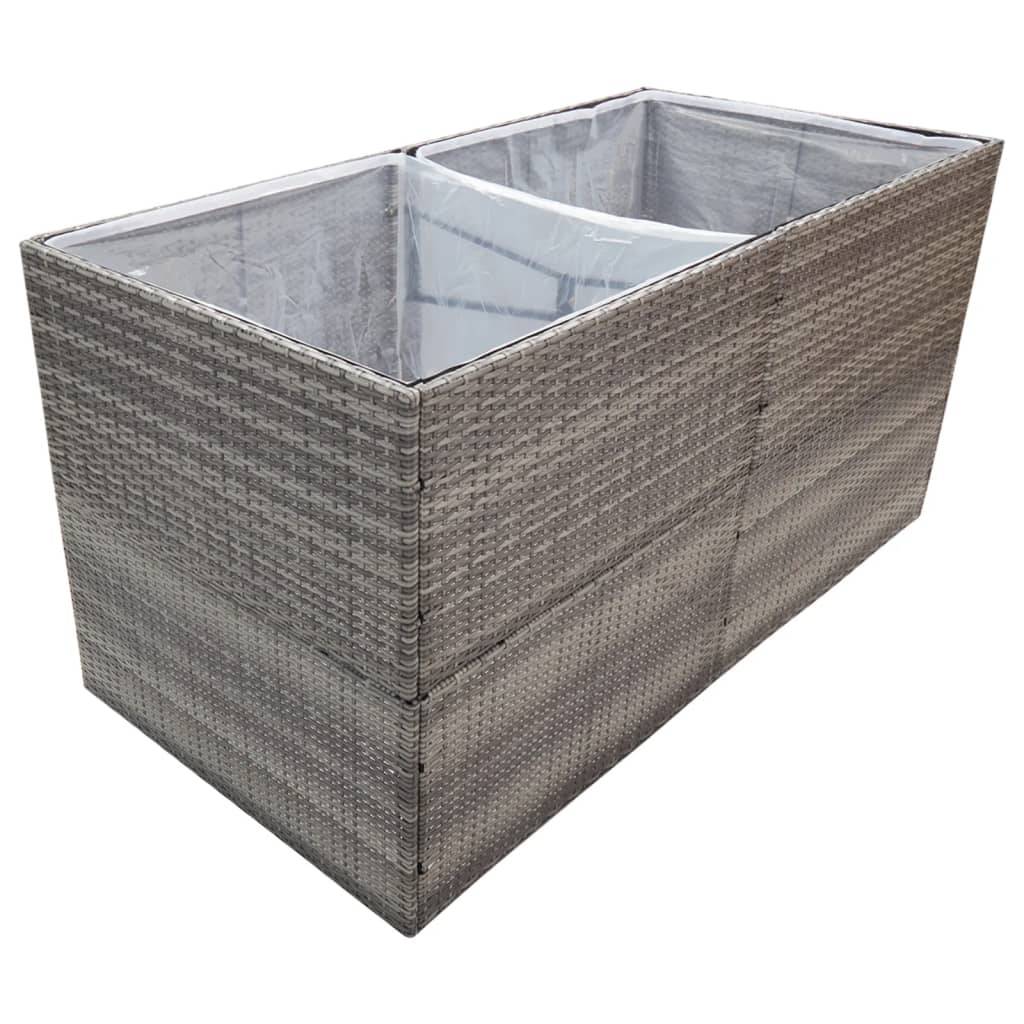 ComfortXL - Jardinière Rectangulaire Résine Tressée Acier Renforcé avec Sac de Culture Nylon Imperméable Gris 157 cm – ComfortXL Outdoor Living - Image 3