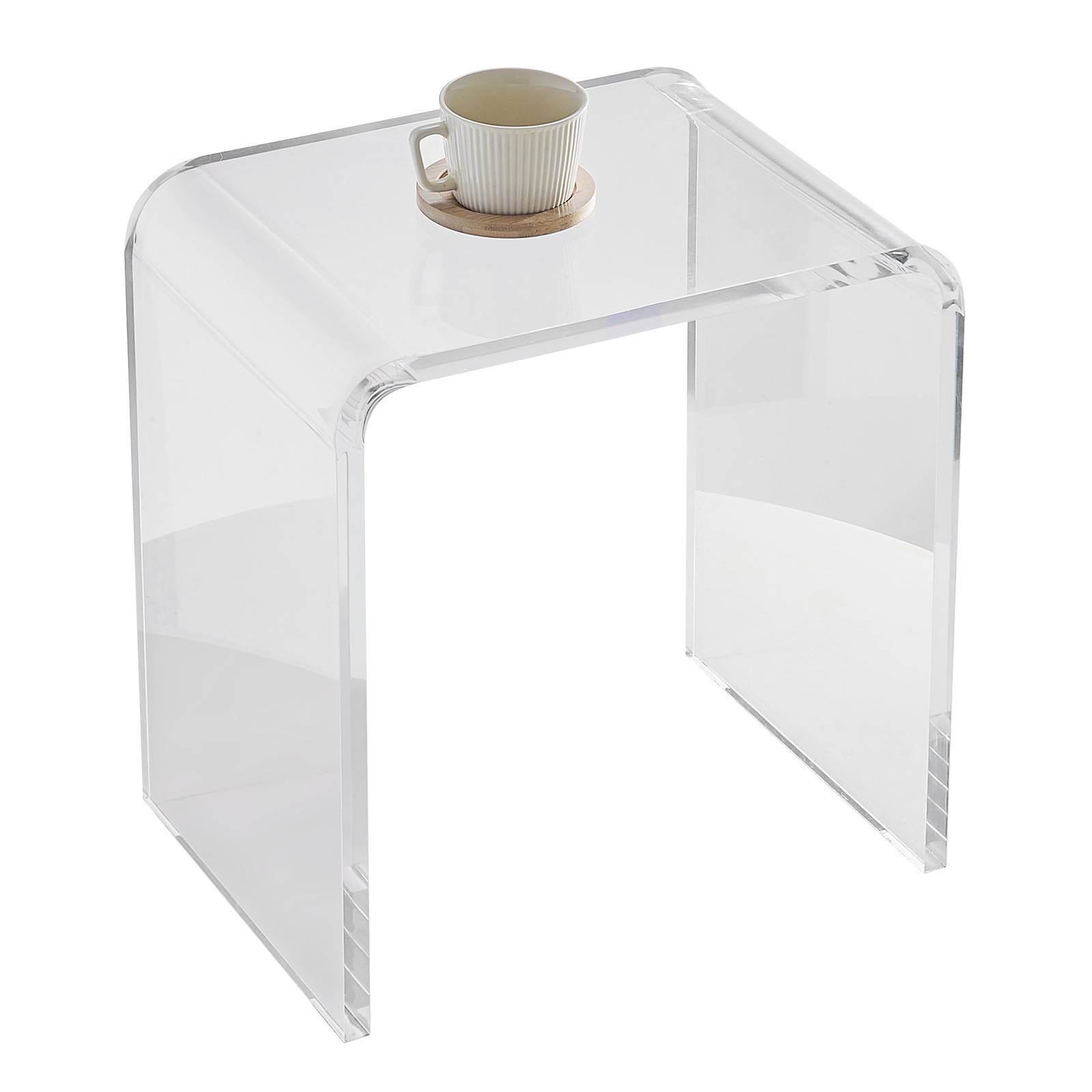 VEVOR Table appoint forme C 415x305x460 mm, acrylique, charge 25 kg. Salon, chambre, transparent. - Image 1