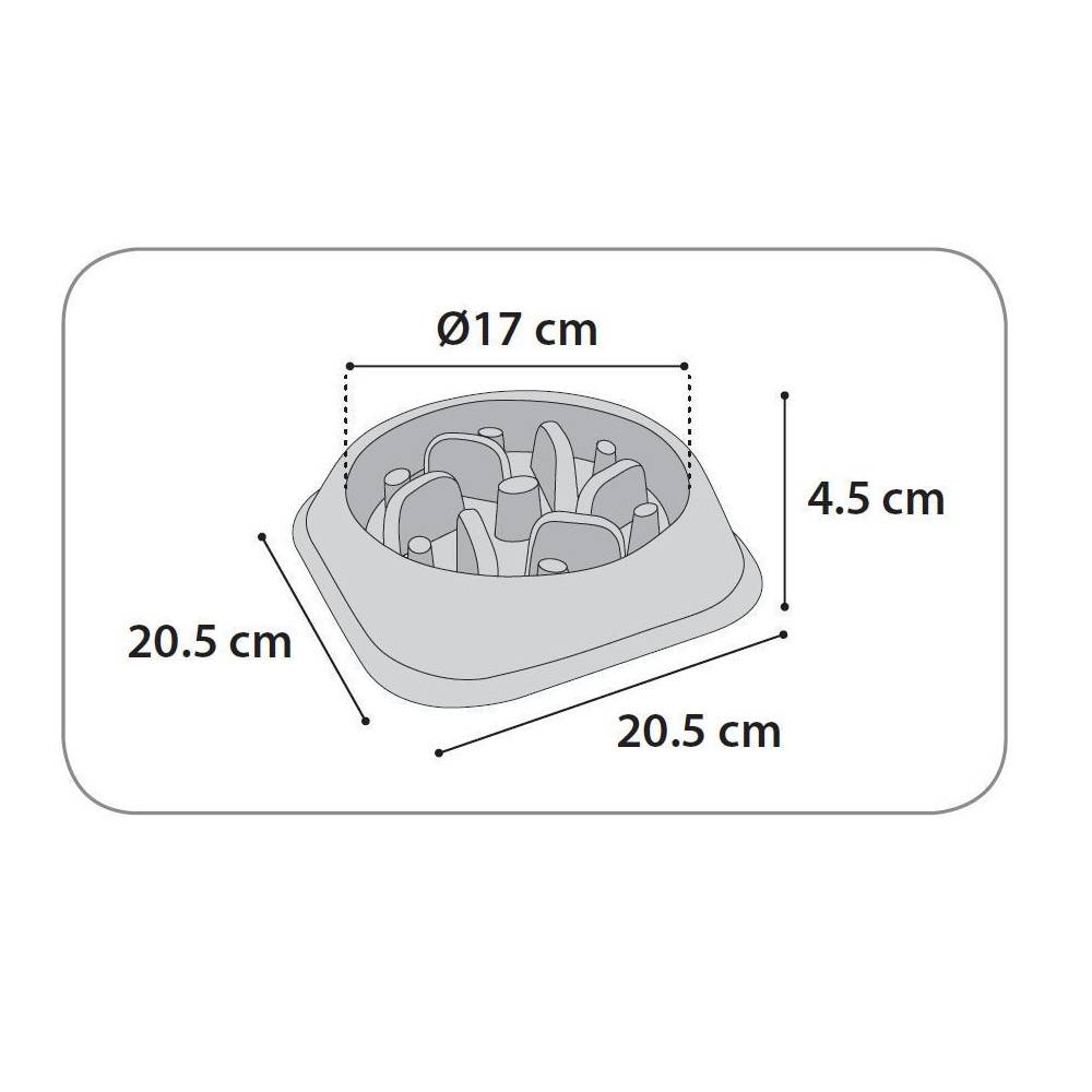 Gamelle BOBO 1 anti glouton grise  500 ML ø 17 cm pour chien - Imagen 3