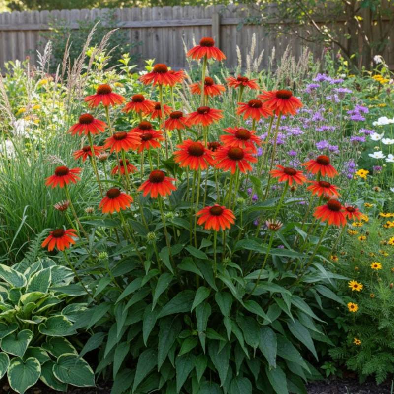 Échinacée Hot Lava® à fleurs Orange/Rouge - feuillage Caduc - Godet - 5/20 cm - Imagen 1