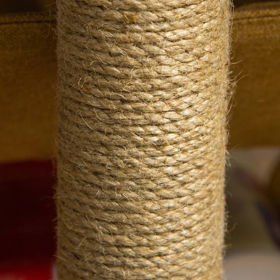 Table Basse pour Chat en Bois avec Hamac et Poteaux à Griffer en Jute pour Salon 79x59 cm Marron - ComfortXL Outdoor Living - Image 10