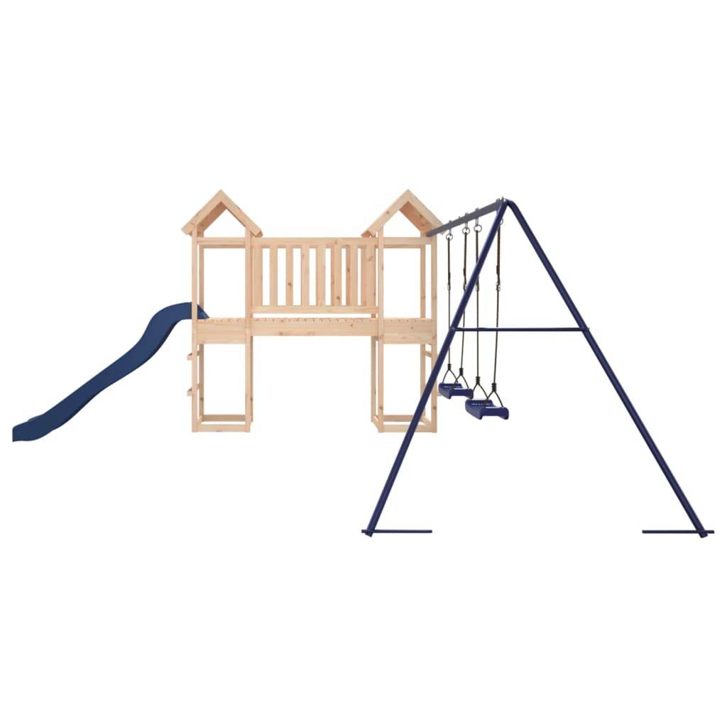 Helloshop26 - Aire de jeux d'extérieur balançoires toboggan portiques robuste jeux jardin 308 x 393 x 194 cm bois de pin massif - Imagen 5