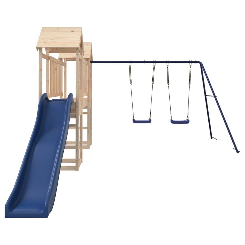 Helloshop26 - Aire de jeux d'extérieur balançoires toboggan portiques robuste jeux jardin 308 x 393 x 194 cm bois de pin massif - Imagen 3
