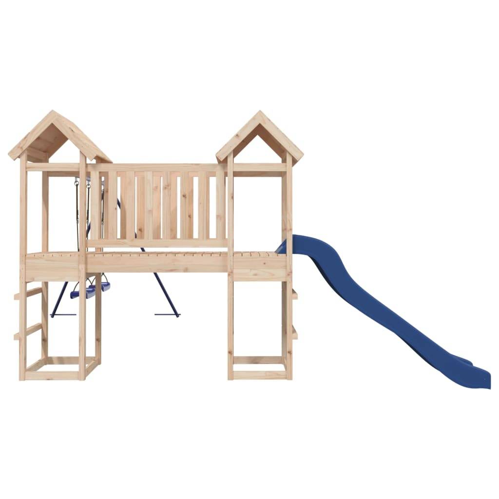Helloshop26 - Aire de jeux d'extérieur balançoires toboggan portiques robuste jeux jardin 308 x 393 x 194 cm bois de pin massif - Imagen 4