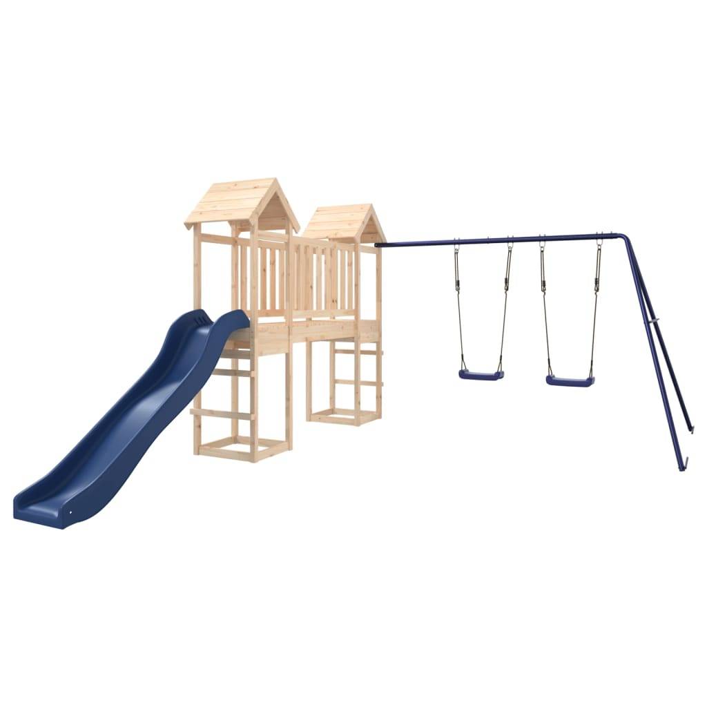 Helloshop26 - Aire de jeux d'extérieur balançoires toboggan portiques robuste jeux jardin 308 x 393 x 194 cm bois de pin massif - Imagen 2