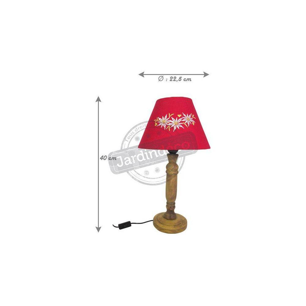 Aubry Gaspard - Lampe rouge en bois Edelweiss - Imagen 2