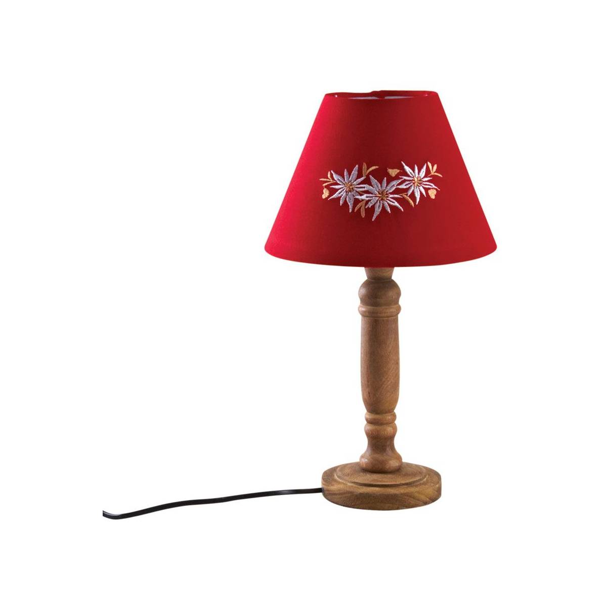 Aubry Gaspard - Lampe rouge en bois Edelweiss - Imagen 1