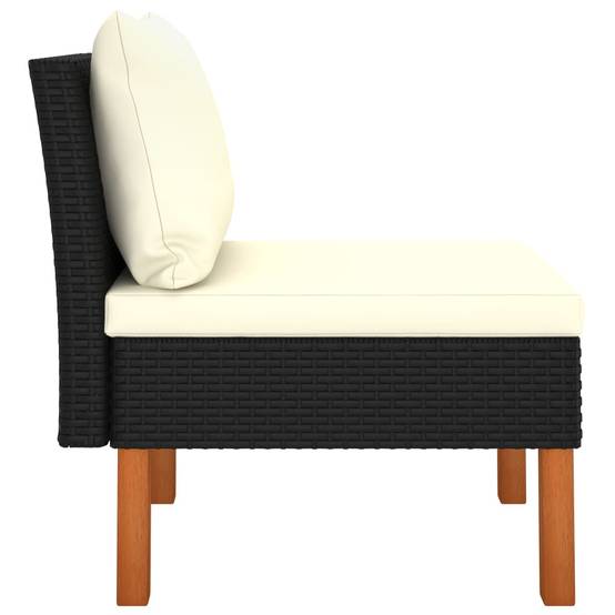 Canapé central | Canapé D'extérieur | Sofa De Jardin Résine tressée et bois d'eucalyptus massif Maison Chic - Image 3