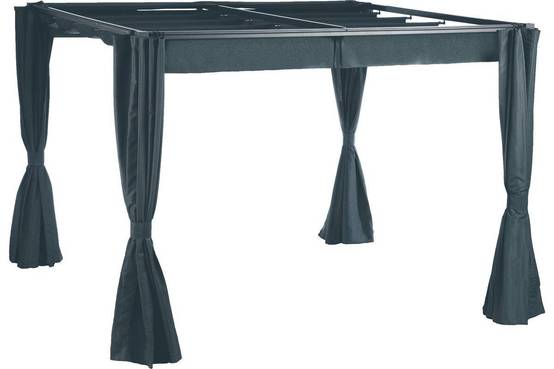 Hesperide - Rideaux pour tonnelle "Palmeira" 3x3m en polyester ardoise Hespéride - Image 2