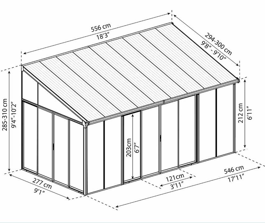 Canopia by Palram - Canopia Véranda SanRemo Gris 556 X 300 - Imagen 3